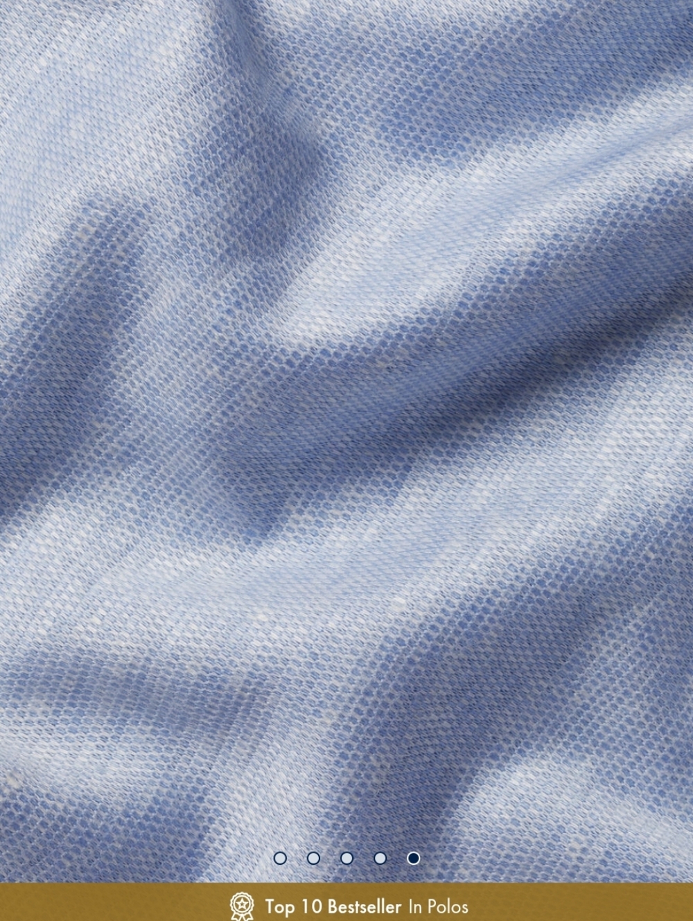 Charles Tyrwhitt Pure Linen Polo - Sky Blue- XL - Picture 7 of 7